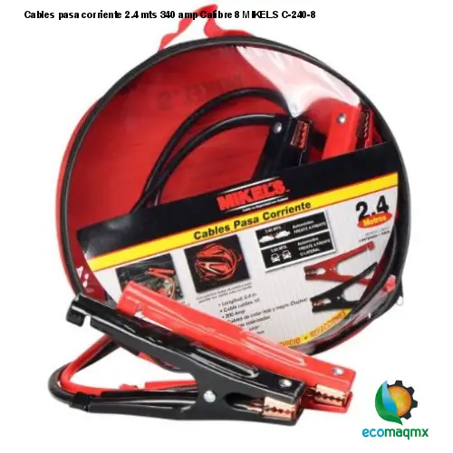 Cables pasa corriente, 2.4 mts, 340 amp, Calibre 8 MIKELS C-240-8