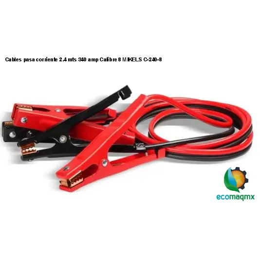 Cables pasa corriente, 2.4 mts, 340 amp, Calibre 8 MIKELS C-240-8