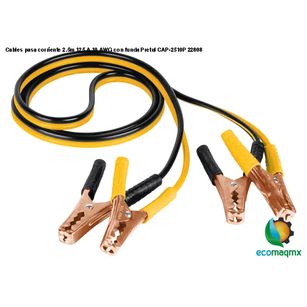 Cables pasa corriente 2.5m 125 A 10 AWG con funda Pretul