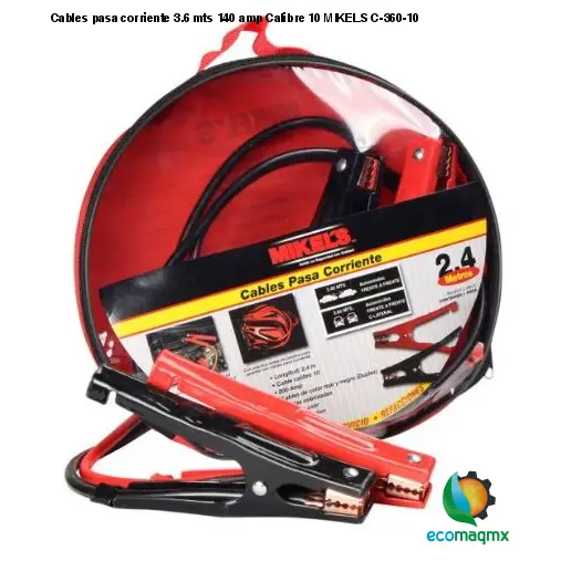 Cables pasa corriente 3.6 mts 140 amp Calibre 10 MIKELS