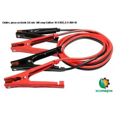 Cables pasa corriente 3.6 mts 140 amp Calibre 10 MIKELS