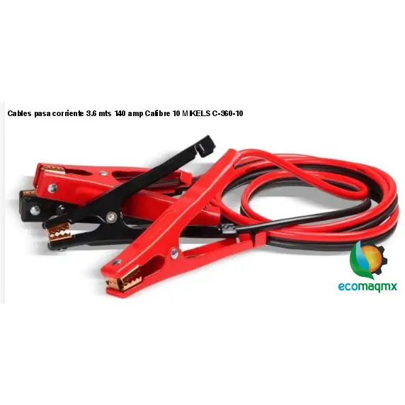 Cables pasa corriente 3.6 mts 140 amp Calibre 10 MIKELS