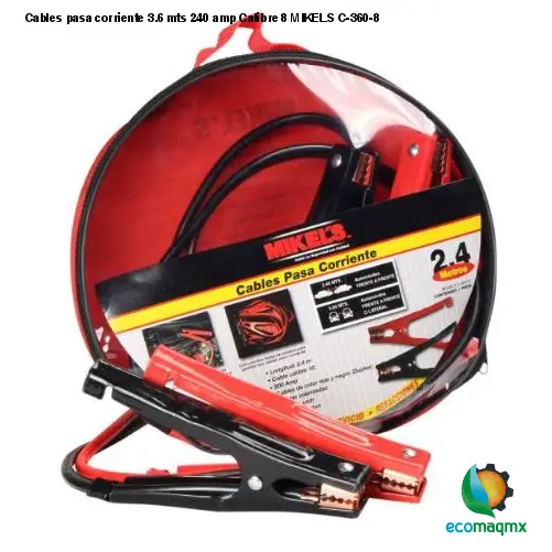 Cables pasa corriente, 3.6 mts, 240 amp, Calibre 8 MIKELS C-360-8