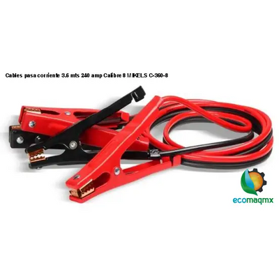 Cables pasa corriente, 3.6 mts, 240 amp, Calibre 8 MIKELS C-360-8