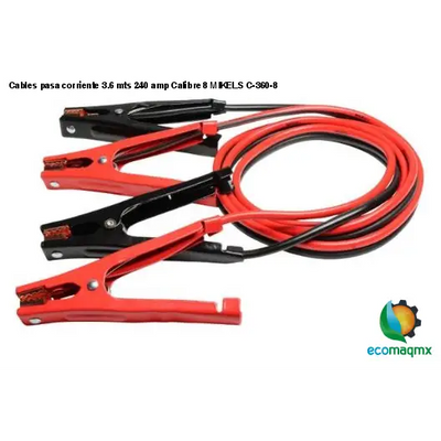 Cables pasa corriente, 3.6 mts, 240 amp, Calibre 8 MIKELS C-360-8
