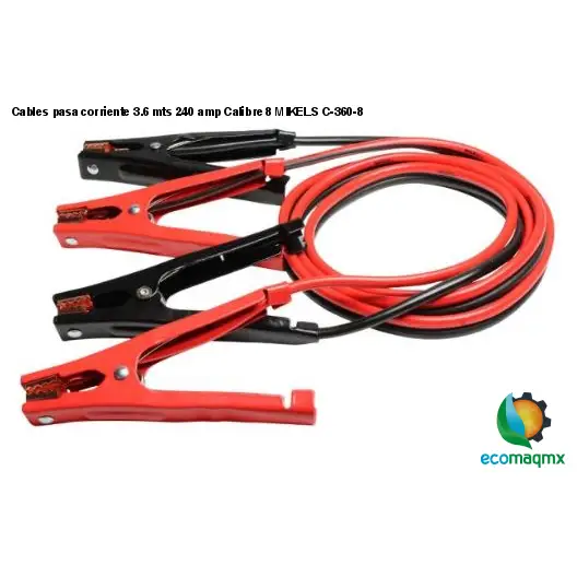 Cables pasa corriente, 3.6 mts, 240 amp, Calibre 8 MIKELS C-360-8
