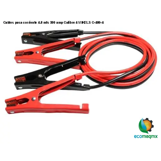 Cables pasa corriente 4.8 mts 300 amp Calibre 4 MIKELS