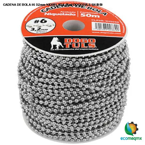 CADENA DE BOLA #6 3.2mm NIQUELADA 50mt DOGOTULS SH5050