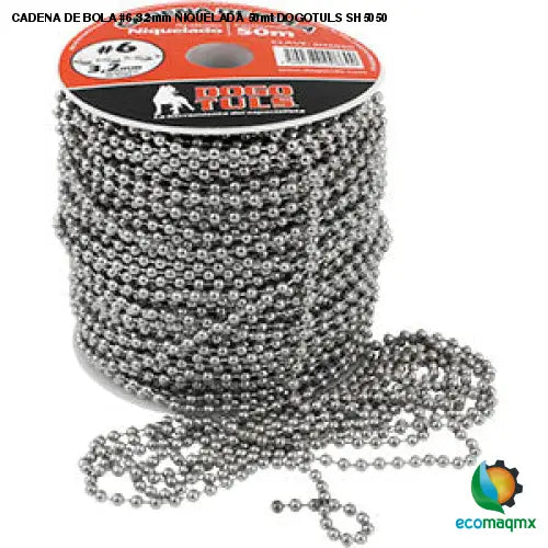 CADENA DE BOLA #6 3.2mm NIQUELADA 50mt DOGOTULS SH5050