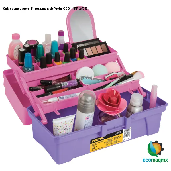 Caja cosmetiquera 14’ rosa/morado Pretul CCO-14RP 25052