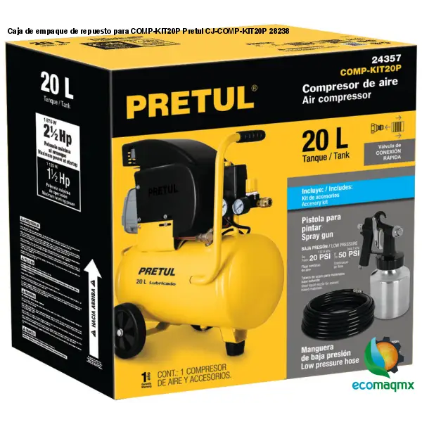 Caja de empaque de repuesto para COMP-KIT20P Pretul