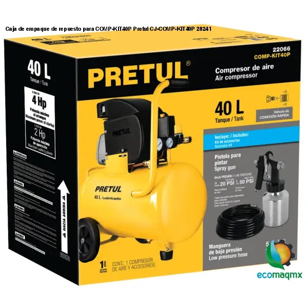 Caja de empaque de repuesto para COMP-KIT40P Pretul