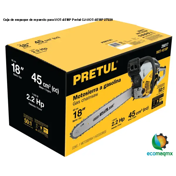 Caja de empaque de repuesto para MOT-4518P Pretul