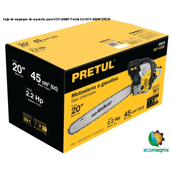 Caja de empaque de repuesto para MOT-4520P Pretul