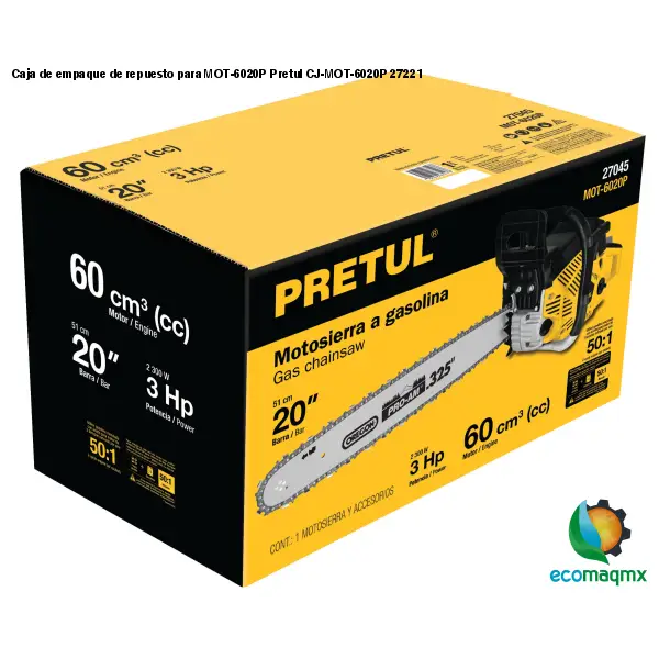 Caja de empaque de repuesto para MOT-6020P Pretul
