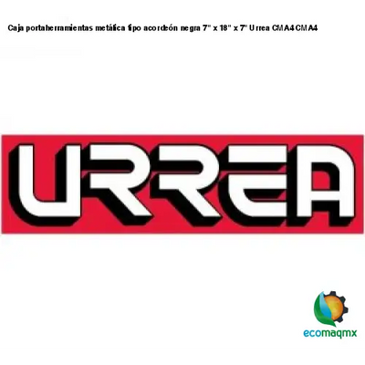 Caja portaherramientas metálica tipo acordeón negra 7 x 18 x