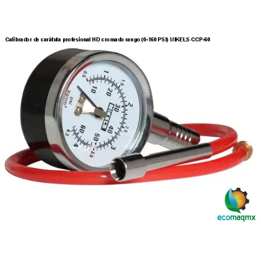 Calibrador de carátula profesional HD cromado rango (0-160 PSI) MIKELS CCP-60