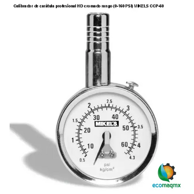 Calibrador de carátula profesional HD cromado rango (0-160 PSI) MIKELS CCP-60