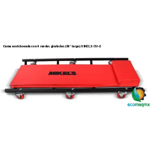 Cama acolchonada con 6 ruedas giratorias (36 largo) MIKELS