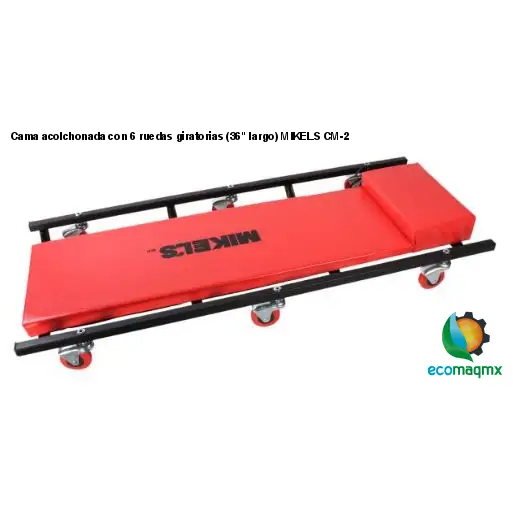 Cama acolchonada con 6 ruedas giratorias (36 largo) MIKELS