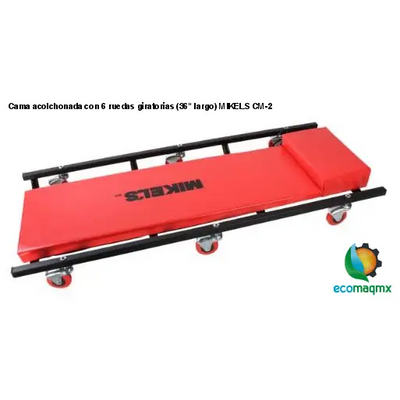 Cama acolchonada con 6 ruedas giratorias (36 largo) MIKELS