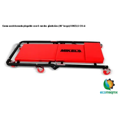 Cama acolchonada plegable con 6 ruedas giratorias (36 largo)