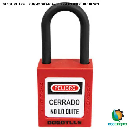 CANDADO BLOQUEO ROJO 38X44 GANCHO NYLON DOGOTULS RL9009