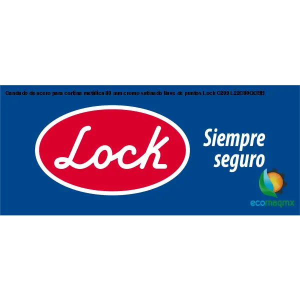 Candado de acero para cortina metálica 80 mm cromo satinado