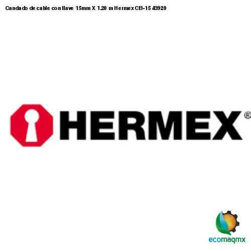 Candado de cable con llave 15mm X 1.20 m Hermex CB-15 43920