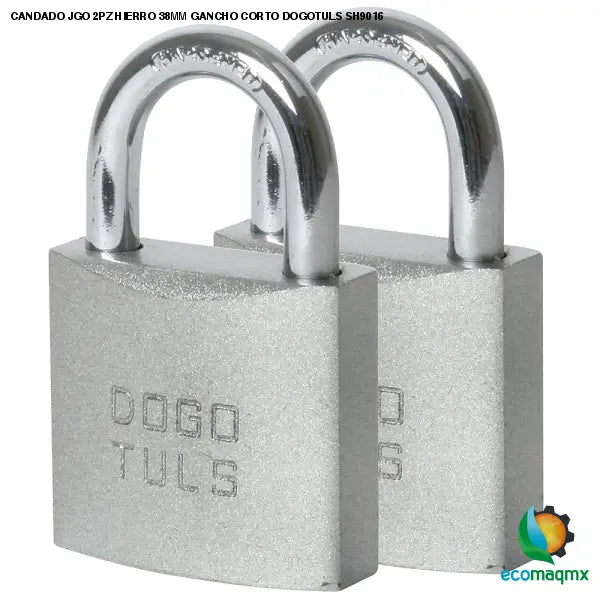 CANDADO JGO 2PZ HIERRO 38MM GANCHO CORTO DOGOTULS SH9016