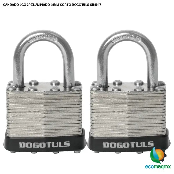 CANDADO JGO 2PZ LAMINADO 40MM CORTO DOGOTULS SH9017