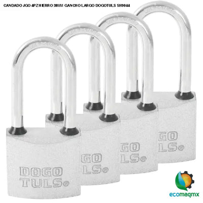 CANDADO JGO 4PZ HIERRO 38MM GANCHO LARGO DOGOTULS SH9044