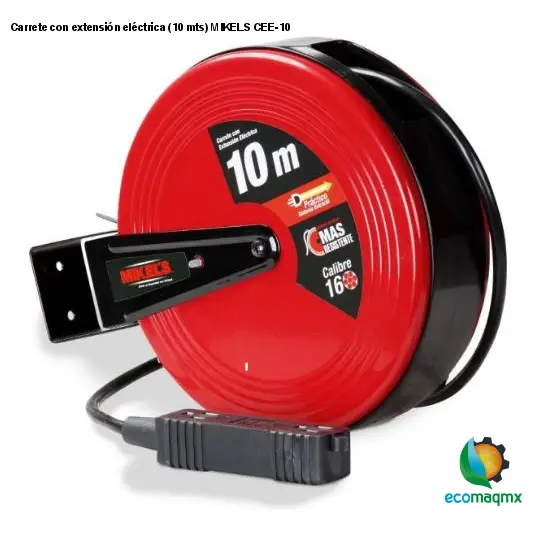 Carrete con extensión eléctrica (10 mts) MIKELS CEE-10