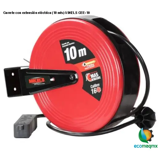 Carrete con extensión eléctrica (10 mts) MIKELS CEE-10