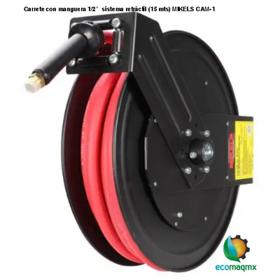 Carrete de acero con manguera, 1/2”  sistema retráctil (15 mts) MIKELS CAM-1