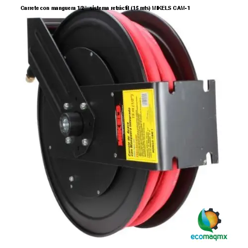 Carrete de acero con manguera, 1/2”  sistema retráctil (15 mts) MIKELS CAM-1