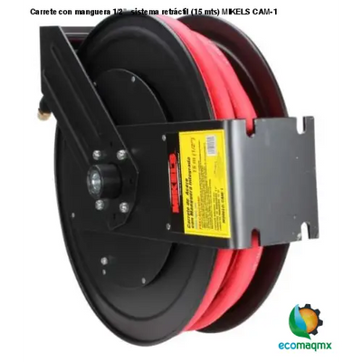 Carrete de acero con manguera, 1/2”  sistema retráctil (15 mts) MIKELS CAM-1
