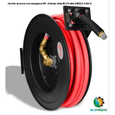 Carrete de acero con manguera 3/8” sistema retráctil (15