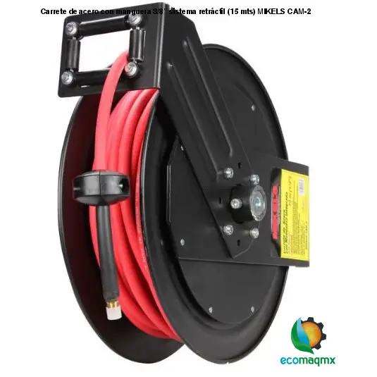 Carrete de acero con manguera 3/8” sistema retráctil (15