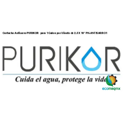 Cartucho Antisarro PURIKOR para 1 Galon por Minuto de 2.5 X