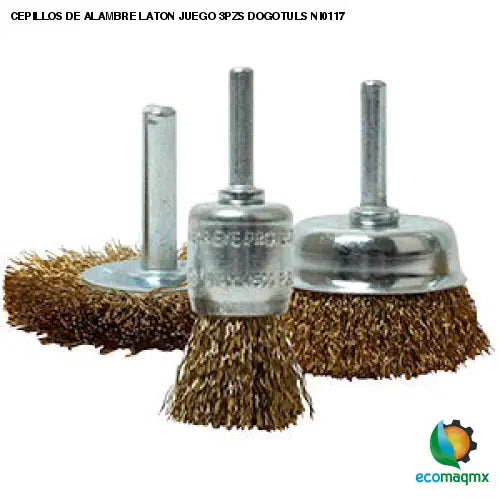 CEPILLOS DE ALAMBRE LATON JUEGO 3PZS DOGOTULS NI0117