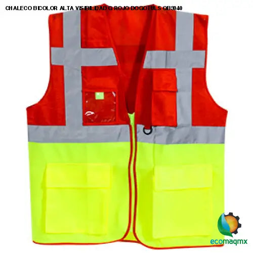 CHALECO BICOLOR ALTA VISIBILIDAD G ROJO DOGOTULS QB3040