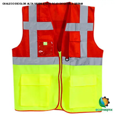 CHALECO BICOLOR ALTA VISIBILIDAD G ROJO DOGOTULS QB3040