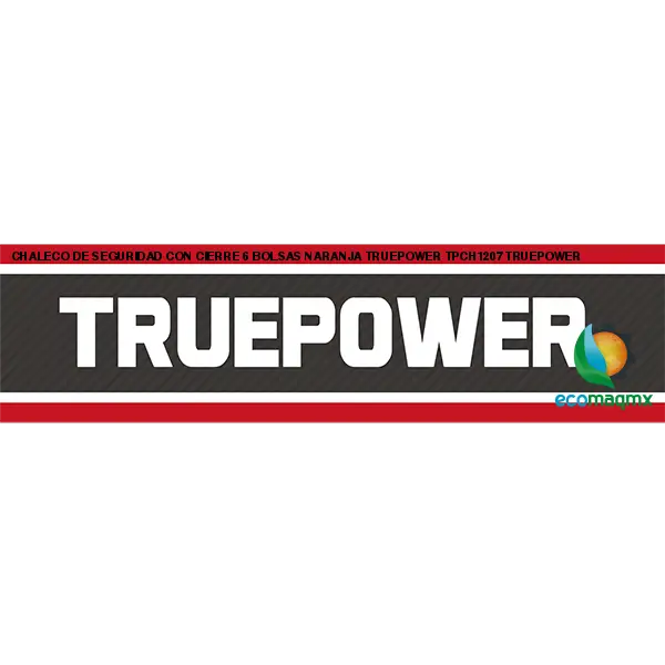 CHALECO DE SEGURIDAD CON CIERRE 6 BOLSAS NARANJA TRUEPOWER