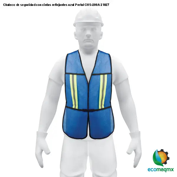 Chaleco de seguridad con cintas reflejantes azul Pretul