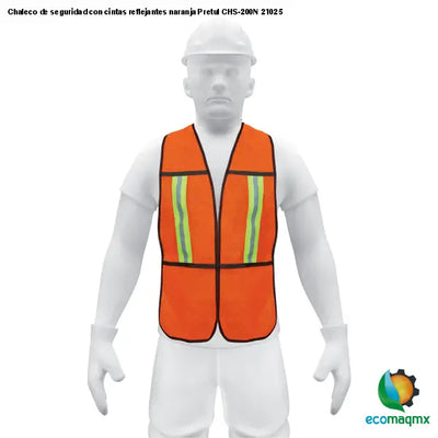 Chaleco de seguridad con cintas reflejantes naranja Pretul