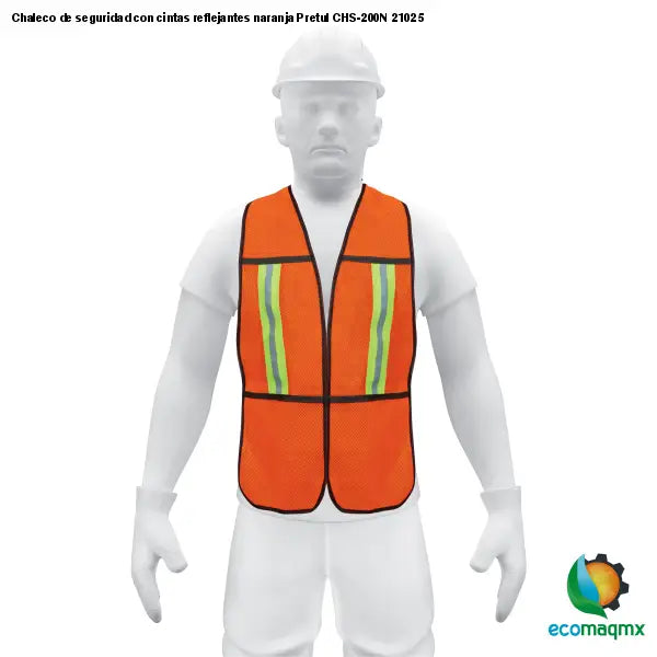 Chaleco de seguridad con cintas reflejantes naranja Pretul