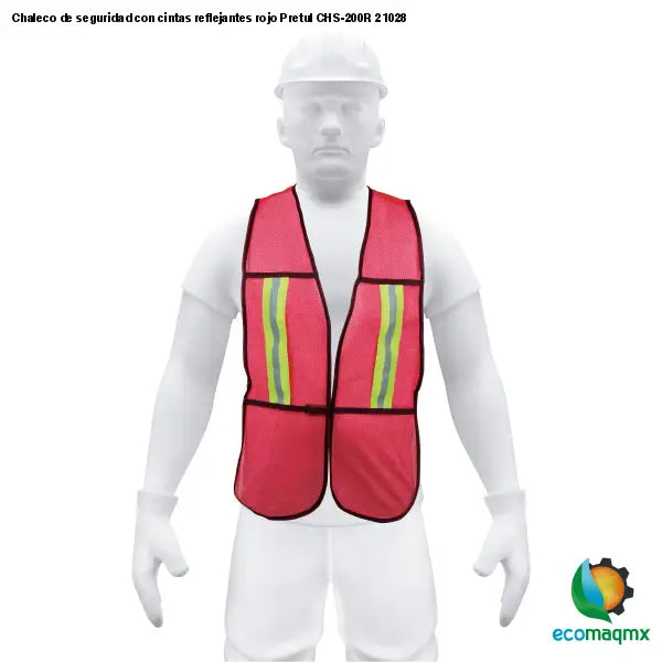 Chaleco de seguridad con cintas reflejantes rojo Pretul