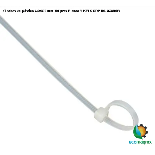 Cinchos de plástico 4.6x300 mm, 100 pzas, Blanco MIKELS CDP100-46X300B