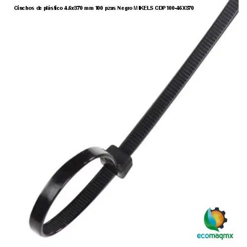 Cinchos de plástico 4.6x370 mm, 100 pzas, Negro MIKELS CDP100-46X370